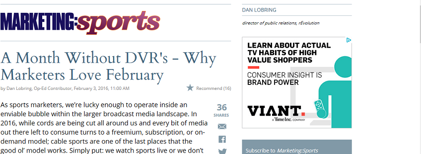 A Month Without DVR’s – Why Marketers Love February
